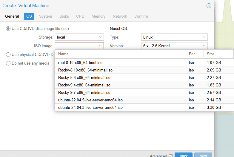 Proxmox VM 템플릿화 결과 이미지 1